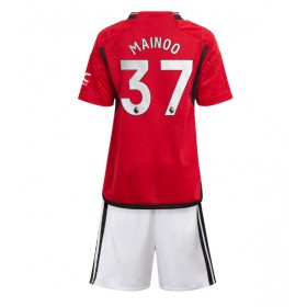 Manchester United Kobbie Mainoo #37 Heimtrikot 2023-24 Kurzarm (+ kurze hosen)